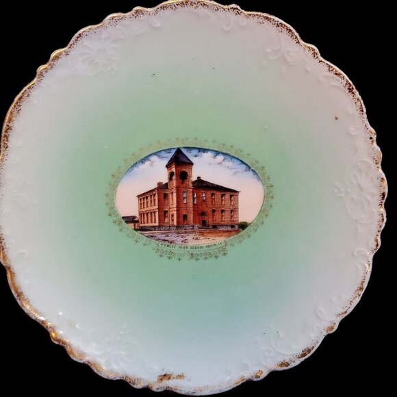 Antique Advertising Plate Wheelock Austria Powel Drug Adair Iowa High School 8" - Picture 8 of 8